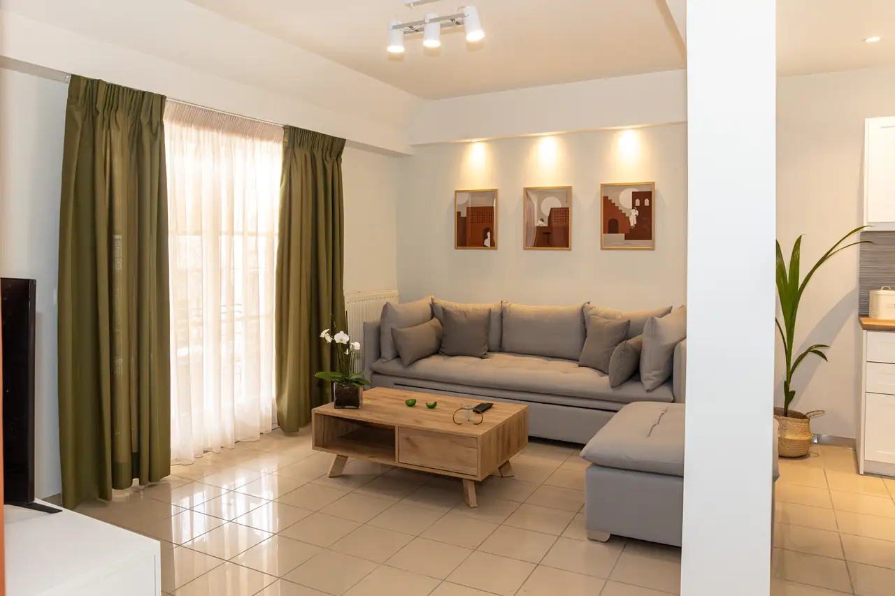 Living area with sofa and coffee table